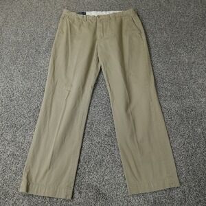VTG Polo Ralph Lauren Pants Mens 38X32 Brown Beige Pony Preston Chino Trouser